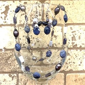 Silpada Set - Blue Sodalite & Lolite Pearl